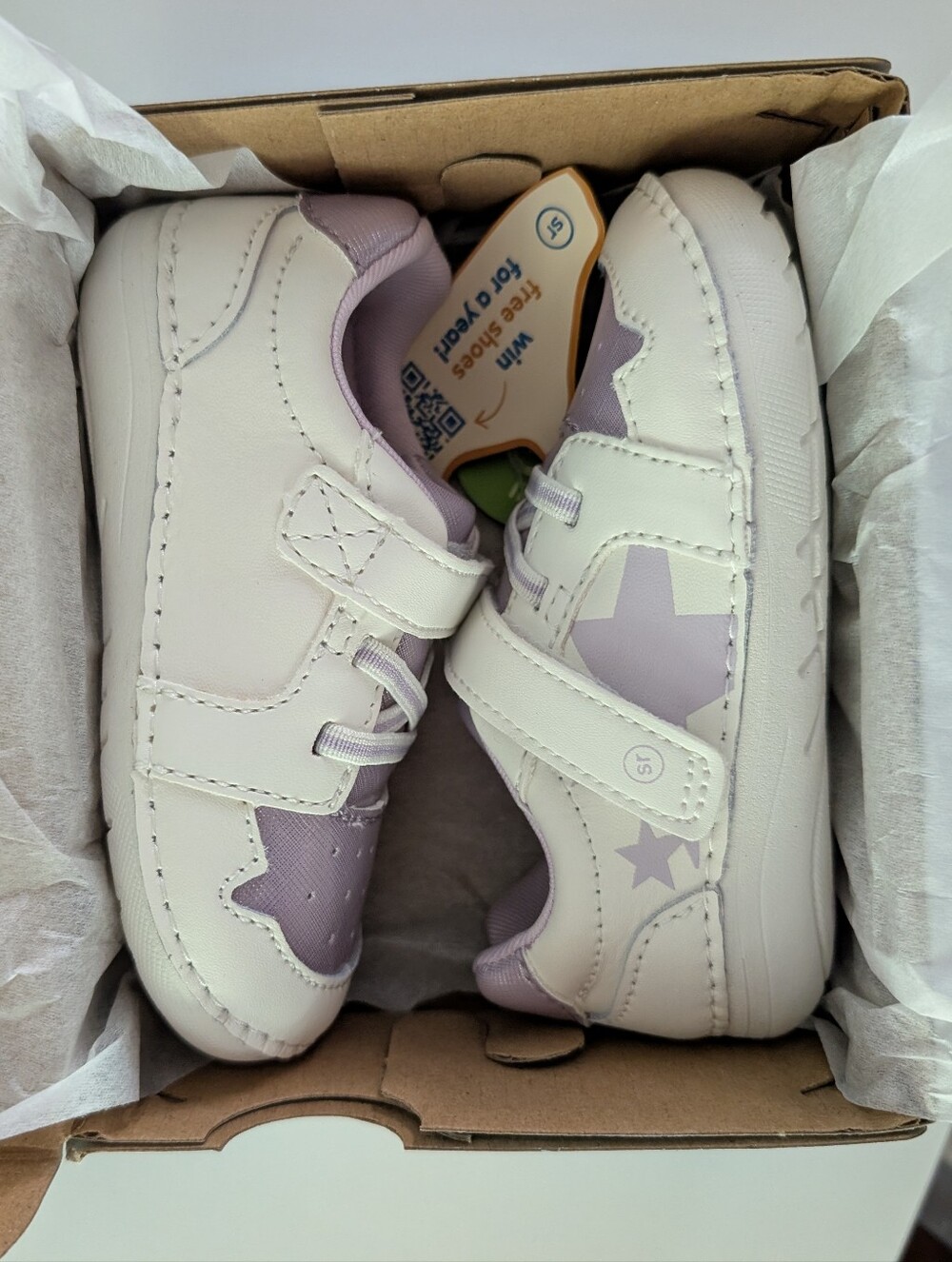 Stride Rite 6W White And Purple Waverly Sneaker